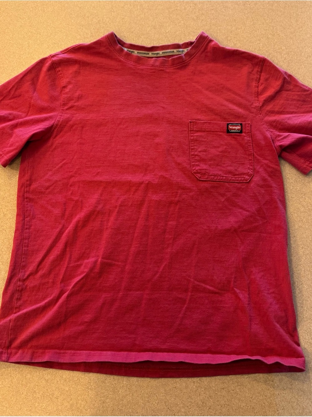 Wrangler Men’s Red Short Sleeve Pocket Tee